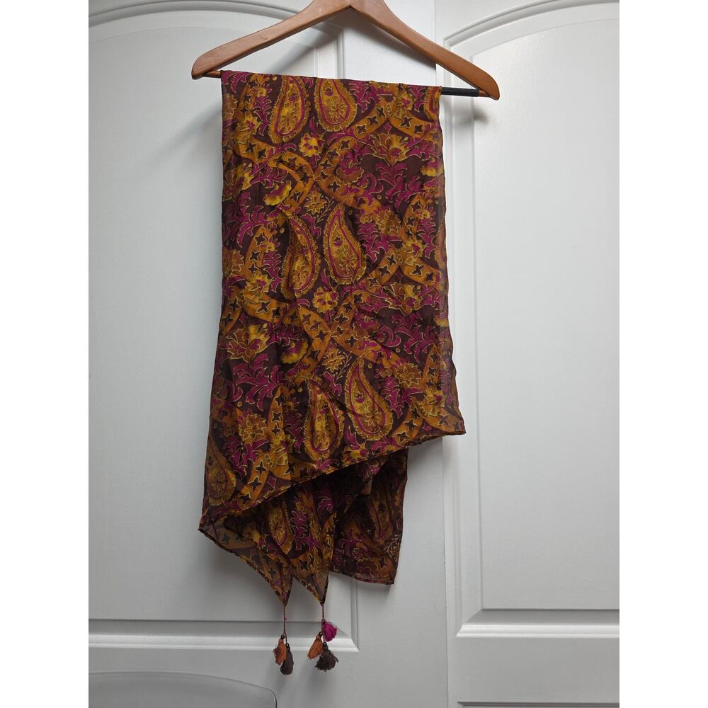 BNWT Lucky Brand Paisley 100% Silk Scarf